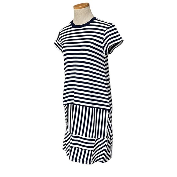 ATM Anthony Thomas Melillo Dress Crew Neck Striped Blue Size X Small XS - Picture 3 of 17